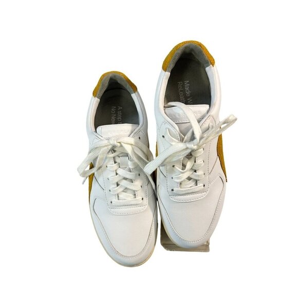 Everlane Womens $130 White / Mustard The ReLeather® Court Sneaker Size F8 M5 - Picture 3 of 8